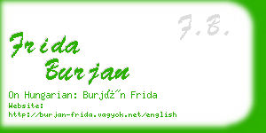 frida burjan business card